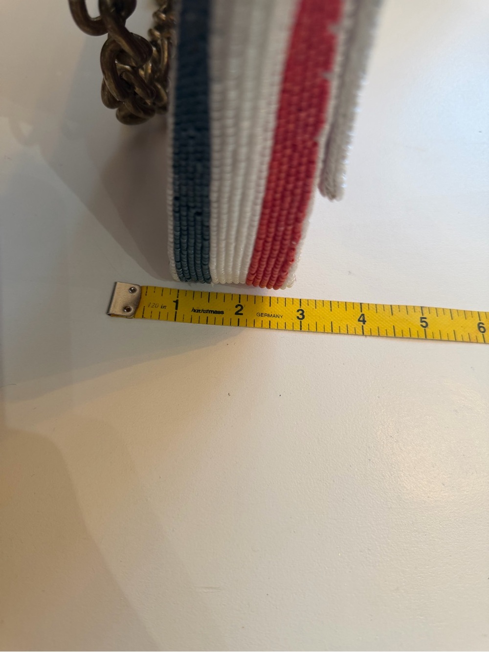 Handmade Beaded Stripe - Red, White & Blue Shoulder/Handbag - NWT - Picture 10 of 10